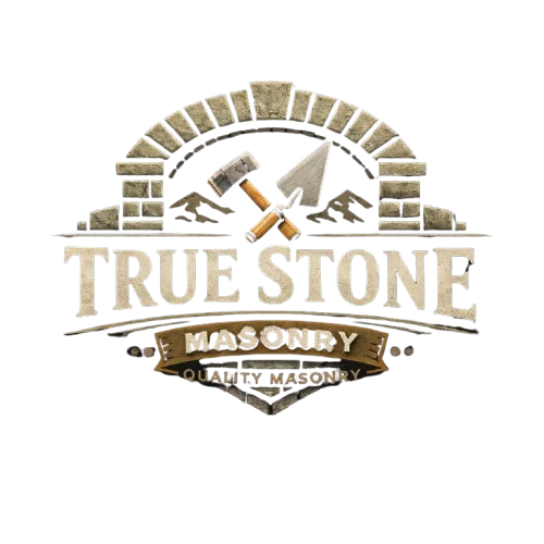 True Stone Masonry logo with stone arch and crossed tools
